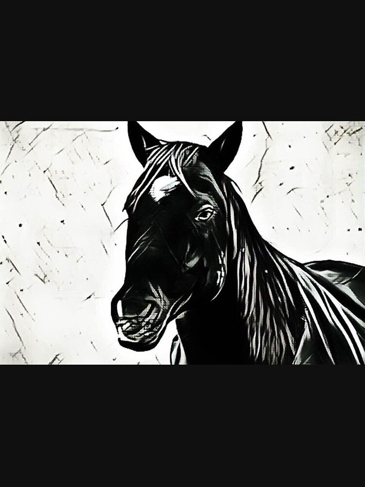 Black Horse on White by LisaMPierce1990