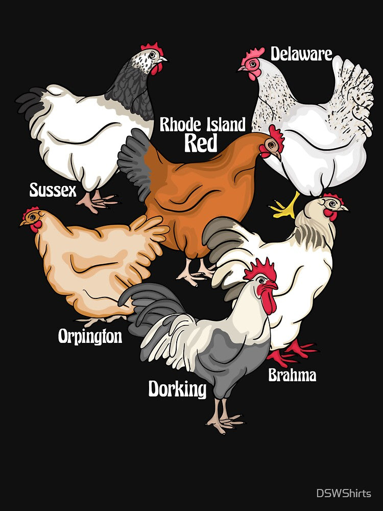 Chicken Breeds Chicken Lover Gift Men Chickens by DSWShirts