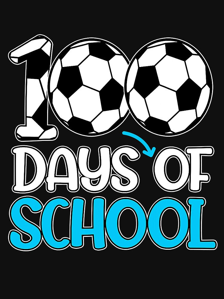 Happy 100 Days of School 100th Day Soccer Teacher by tamara-art