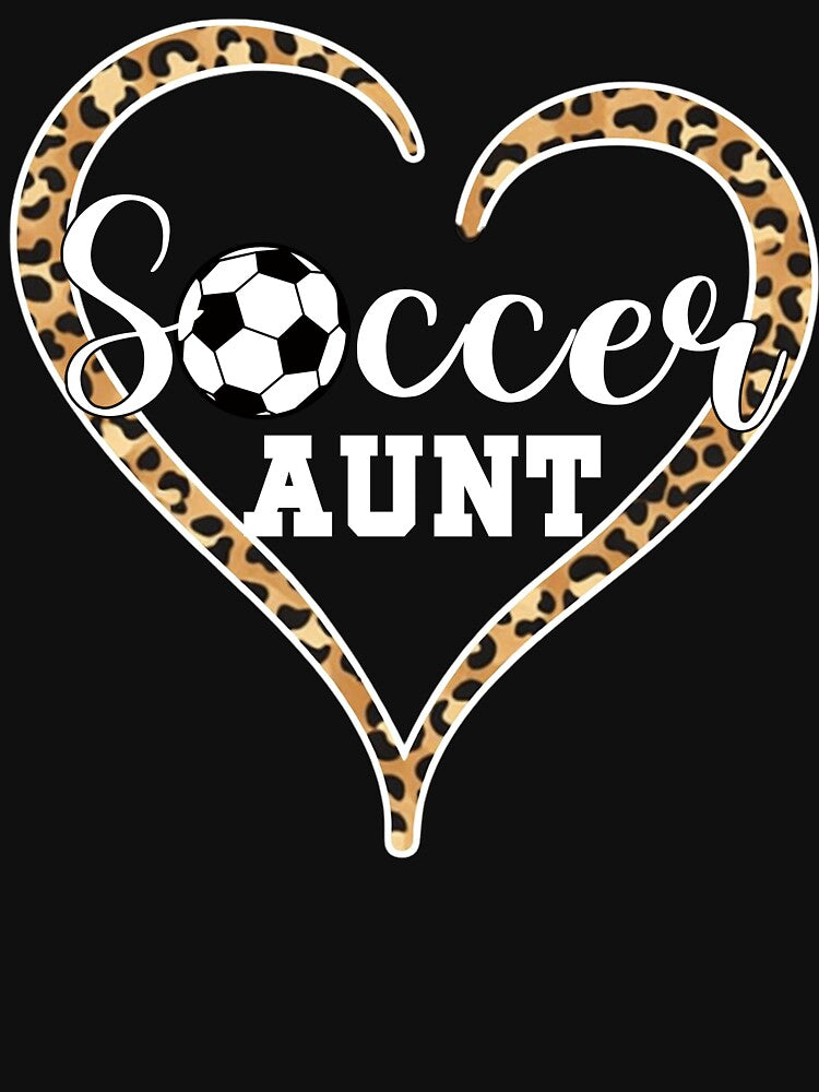 Leopard Heart Soccer Aunt T-Shirt by LarryMBrown