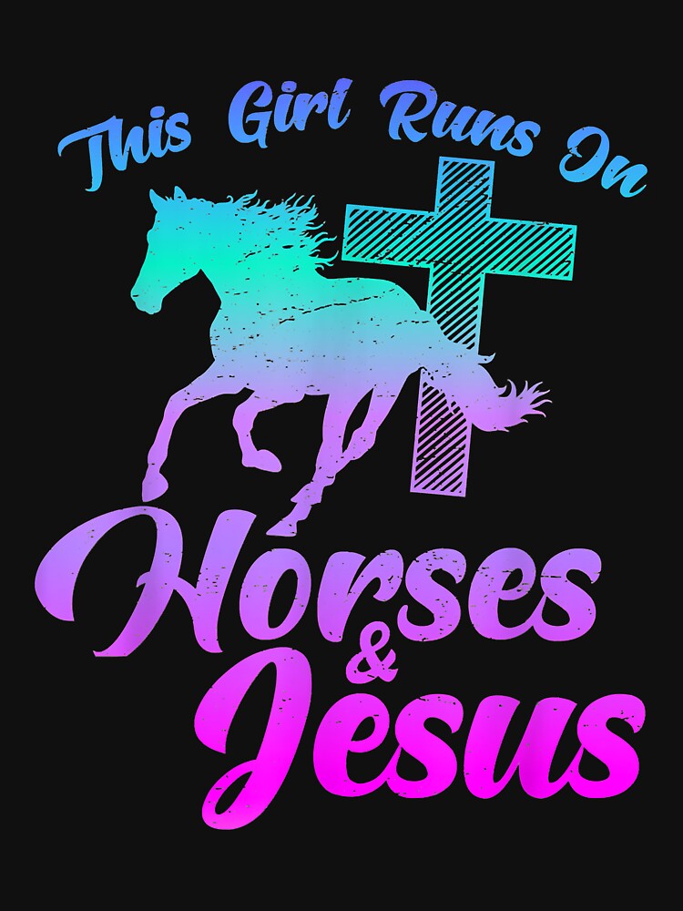 Horse Riding THIS GIRL RUNS ON HORSES & JESUS Christian Gift by doria7fjly