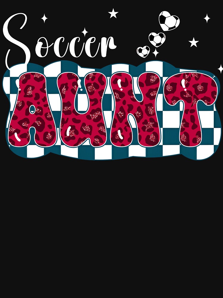 Cute Soccer Aunt Leopard Checkered Tee by LarryMBrown
