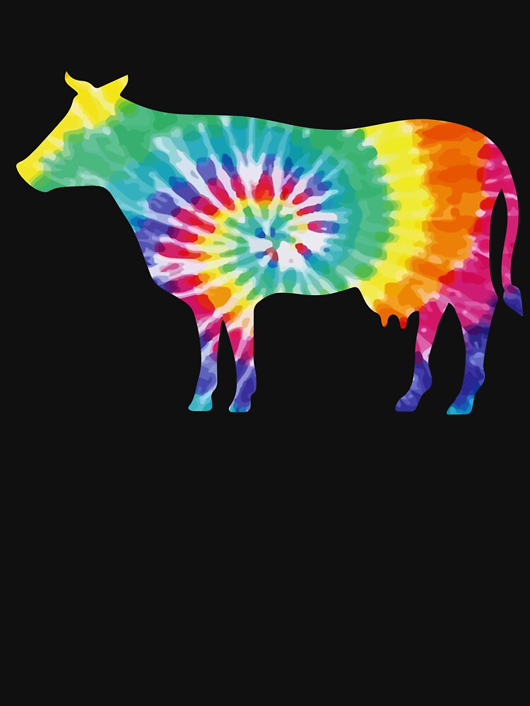Colorful Tie Dye Cow by LittleShop79
