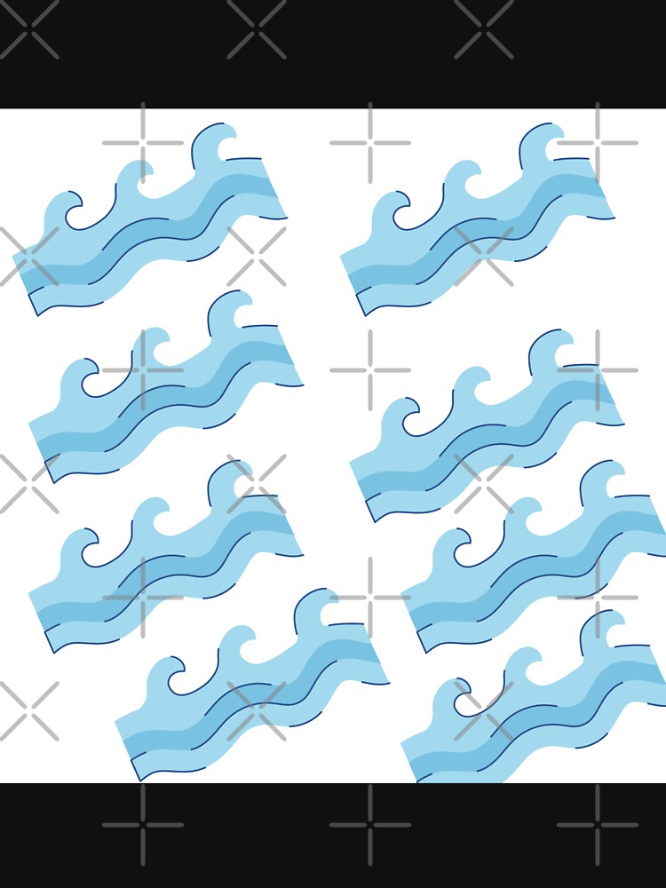 Ocean Bathmat Cute Blue Waves Pattern by mimosadesigns