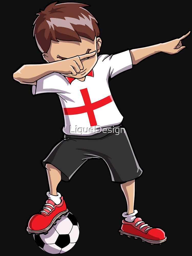 Dabbing Soccer T shirt for Boys England English Football Gifts by LiqueGifts