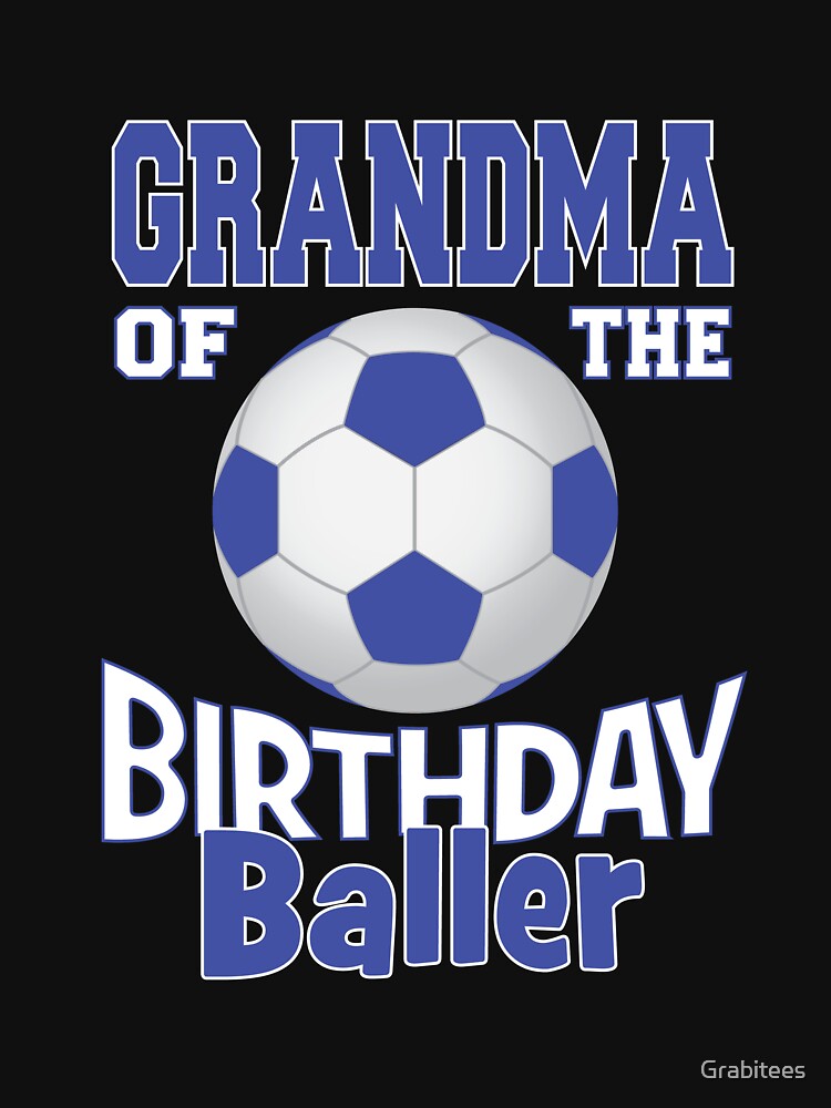 Grandma Of The Birthday Baller Soccer Lover B-day Party print by Grabitees