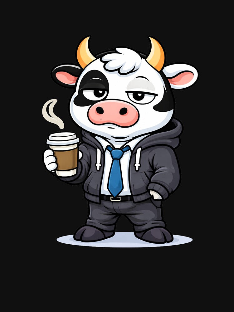 9 to 5 Mood Cow – Cute Office Mascot | Relatable Work Humor Design by ColorSplash123