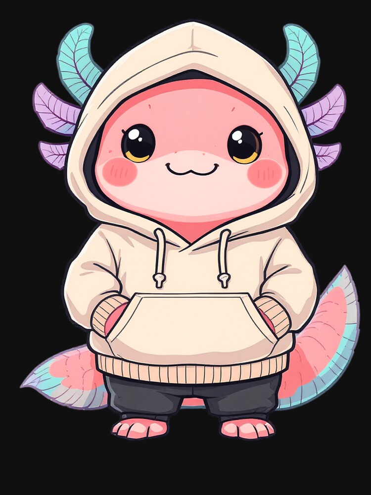 Super Cute Hoodie Axolotl – Adorable Cool Streetwear Illustration by ColorSplash123