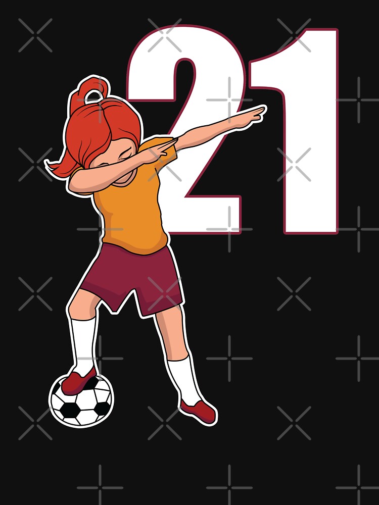 Awesome Soccer Player Girl Number 21 Soccer Athlete Women Athletic Sports Team by VollLaser