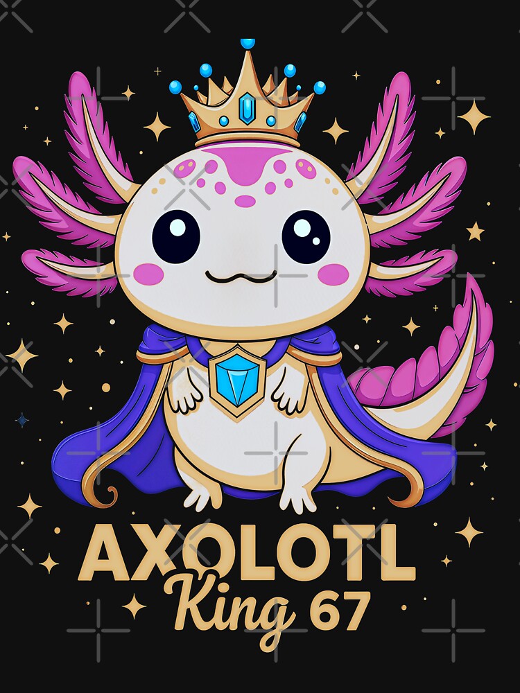 Axolotl King 67 Kawaii Cartoon by gear-posters