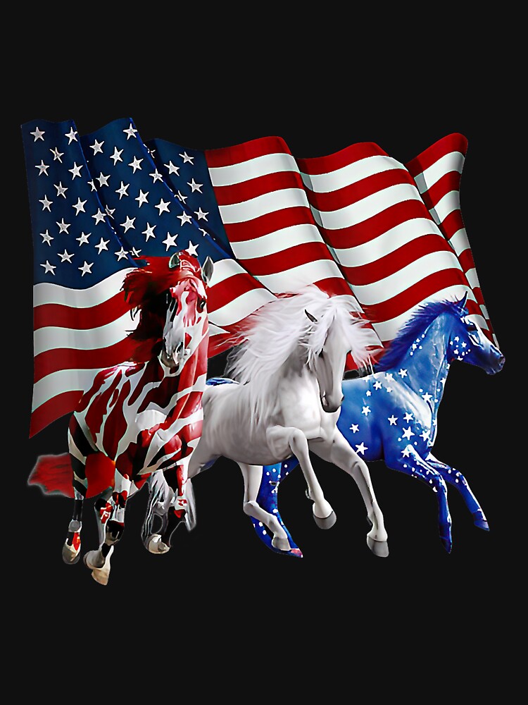 Patriotic US Flag 4th Of July Horse Lovers by doria7fjly