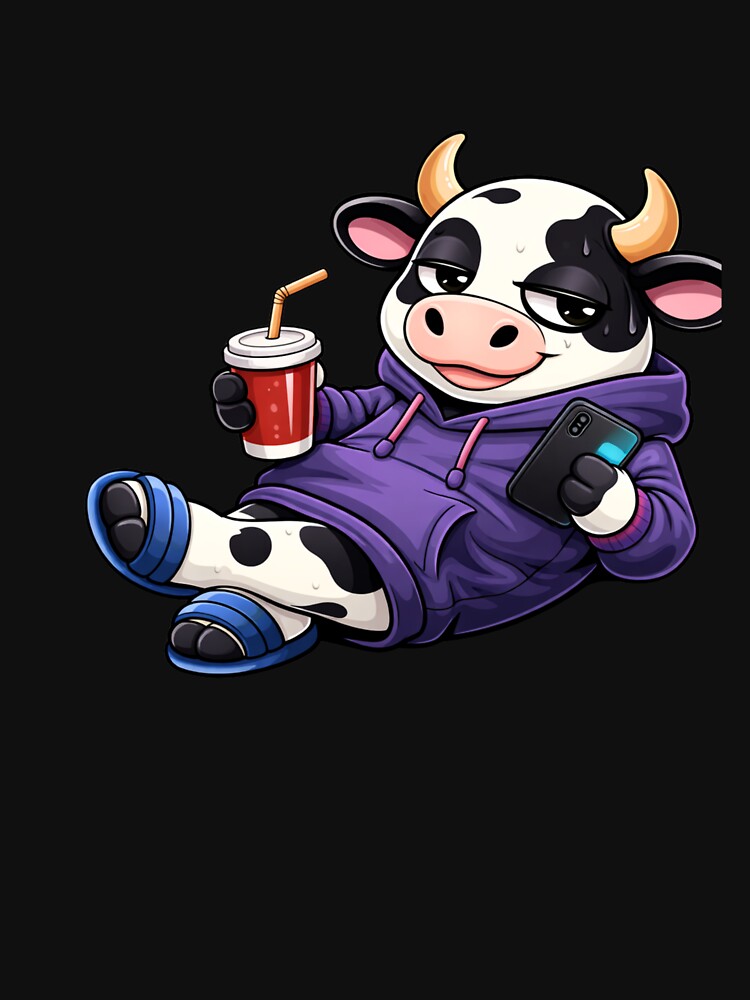 Lazy Weekend Cow – Cute Chibi Cow Cartoon | Chill Lifestyle Design by ColorSplash123
