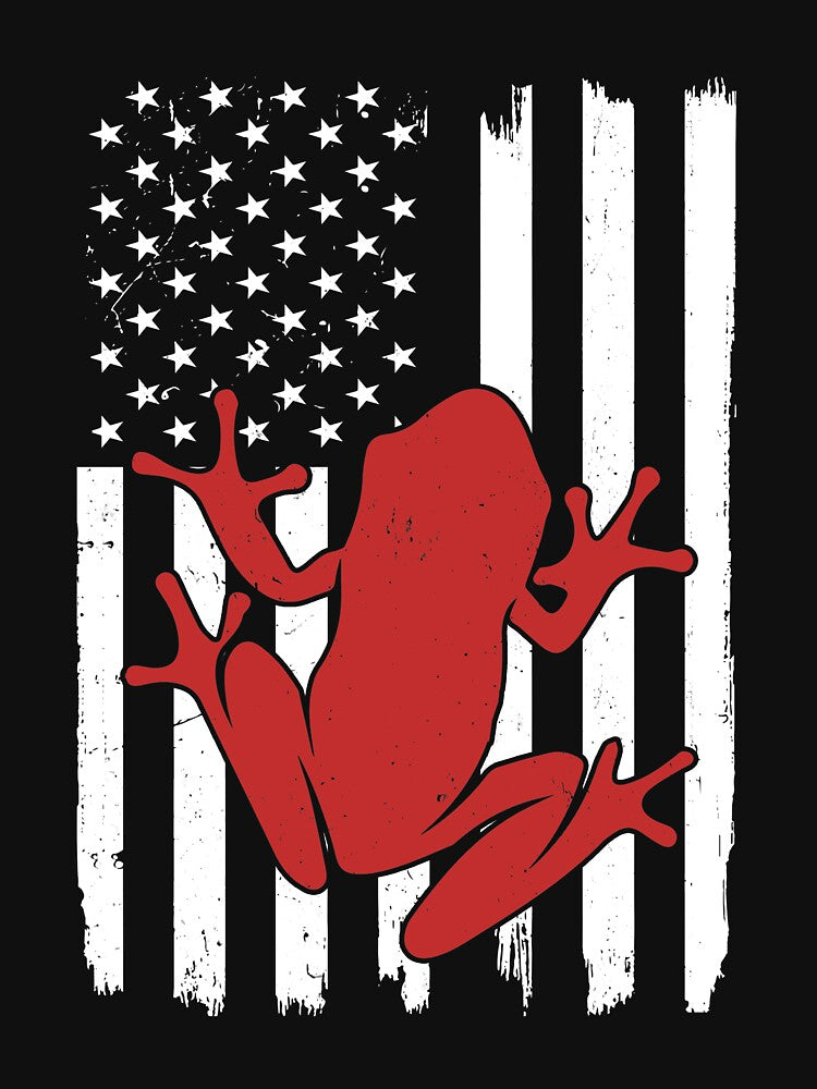 Retro Frog American Flag by LittleShop79