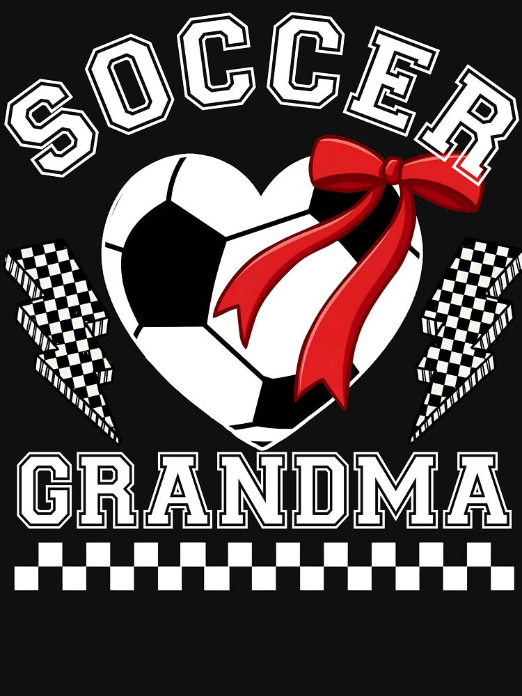 Soccer Grandma Heart Bow T-Shirt by LarryMBrown