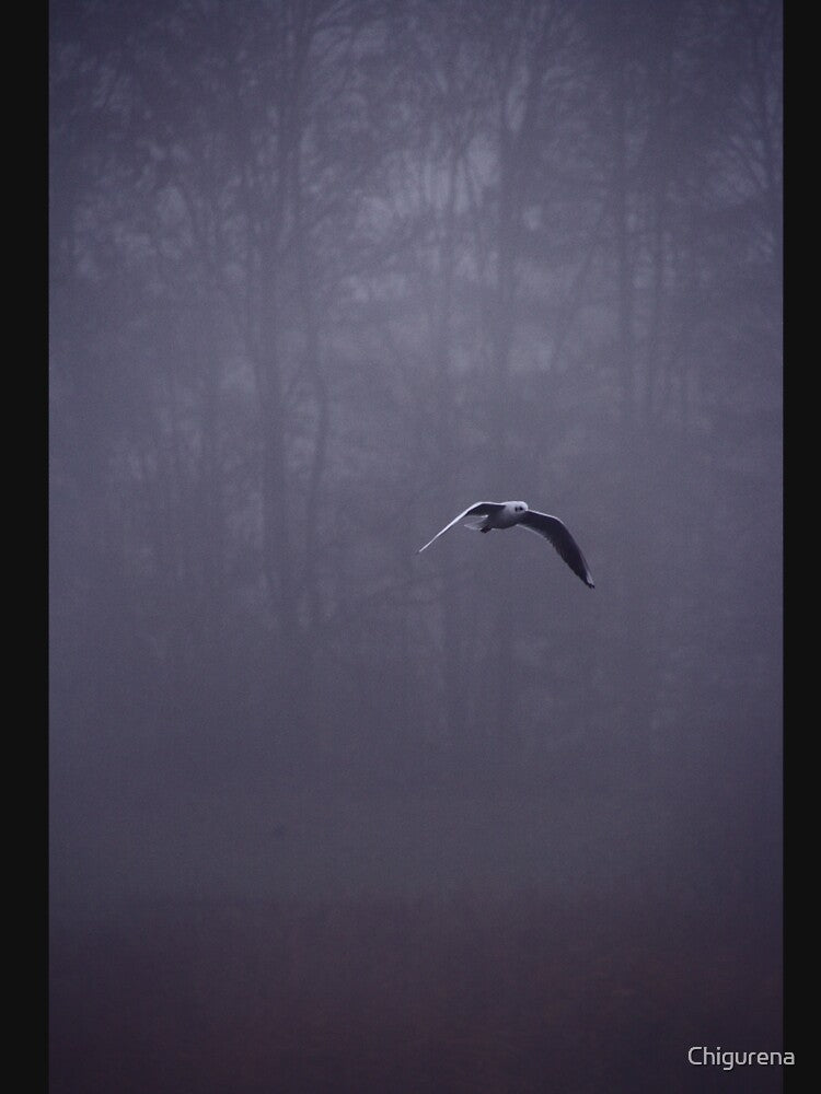 Seagull in mystical forest by Chigurena