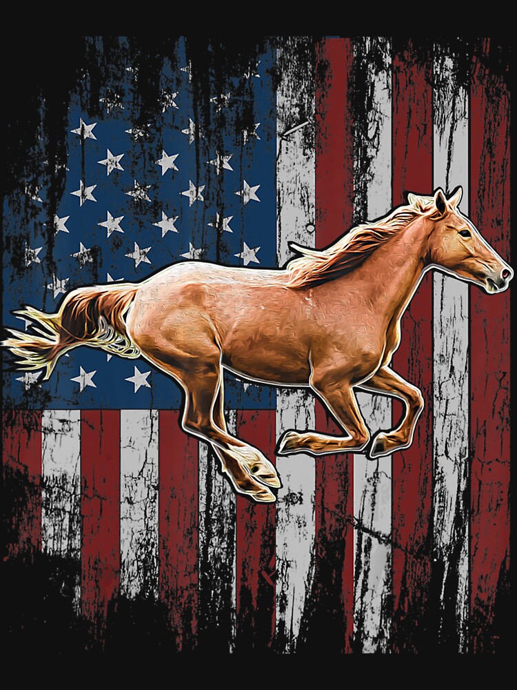 Patriotic Horse American Flag Horseback Riding Farm Pet Animal Lover by EmilyPippin