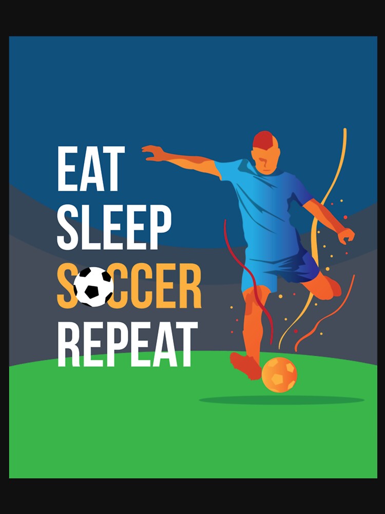 Eat Sleep Soccer Repeat Soccer Player Ornament Sticker by cleoangelalc