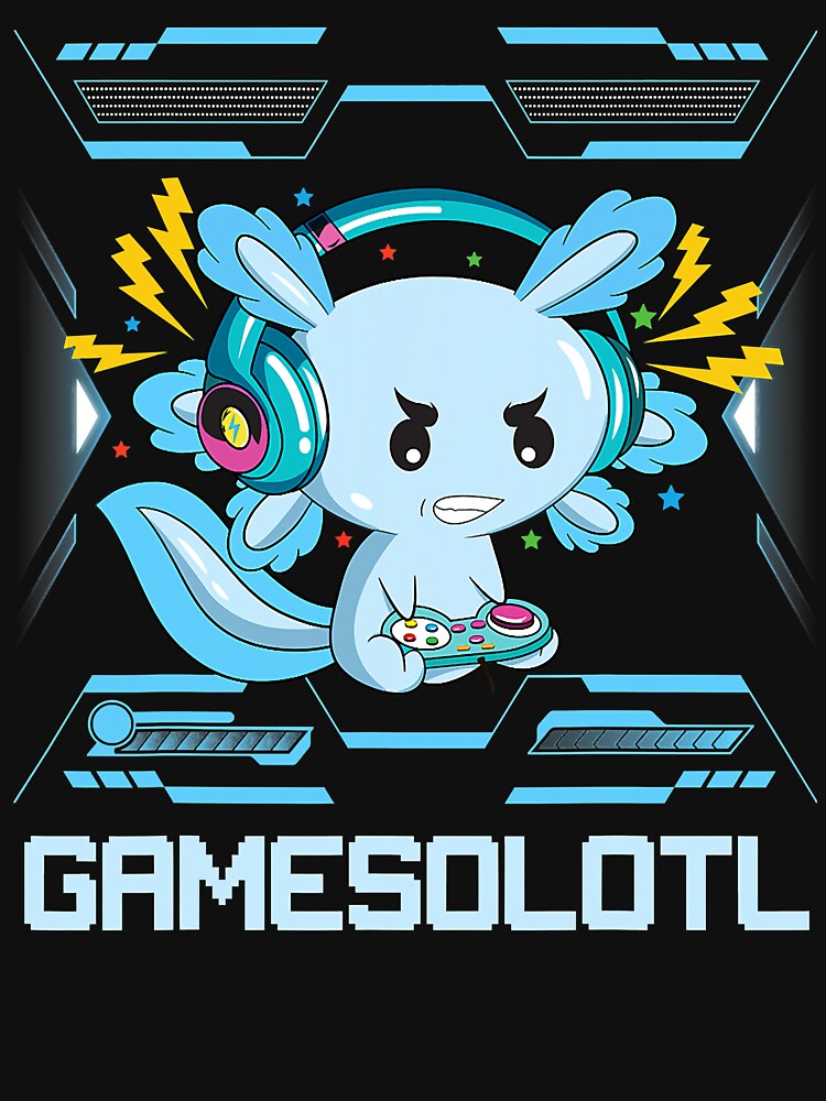 Gamesolotl Funny Gamer Axolotl Cute Video Game by xmjajd