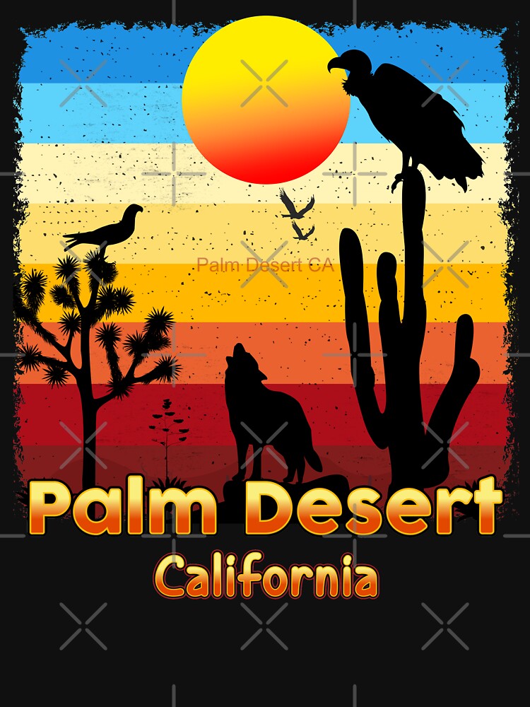 Palm Desert California CA Sunset Coyote  Vulture Cactus Desert Californian by Cuatrocaminos