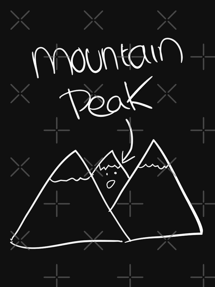 Mountain peak funny hiking tee design by Kam-designs