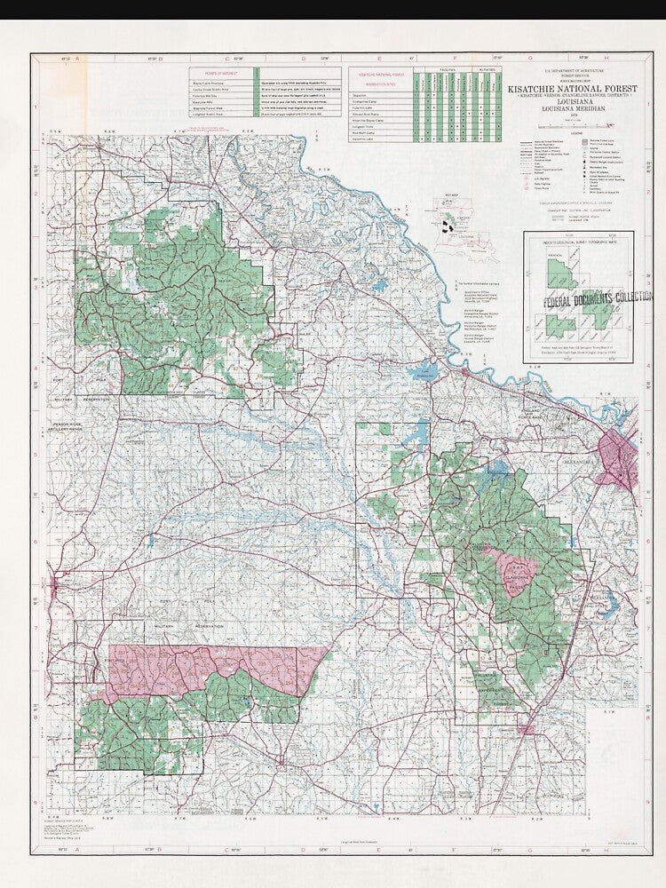 Kisatchie National Forest Map (1978) Louisiana Woodland Reserve Atlas by BravuraMedia