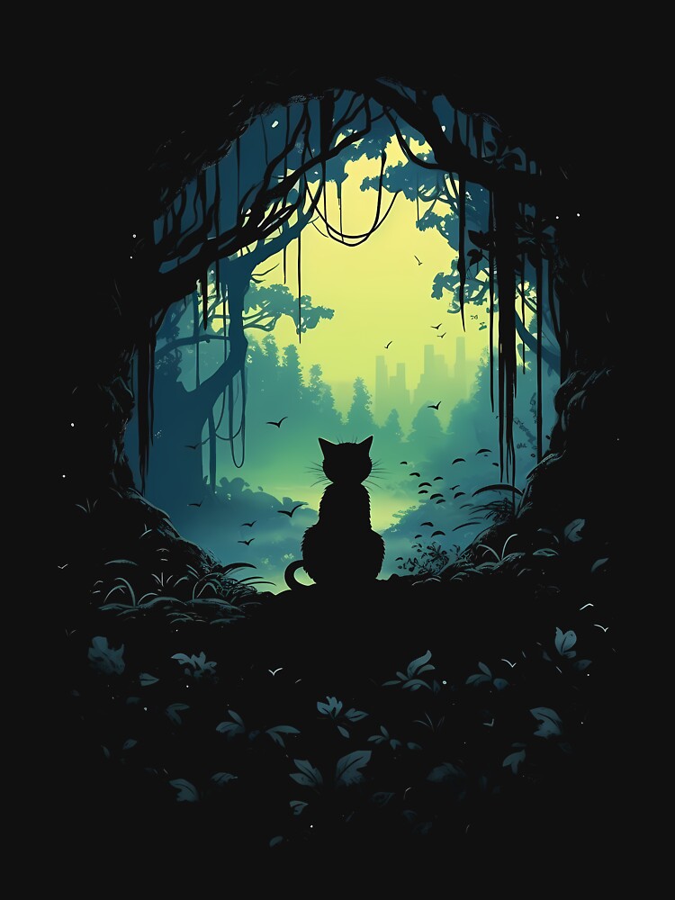 Black Cat In Enchanted Forest by BrilliantTShop