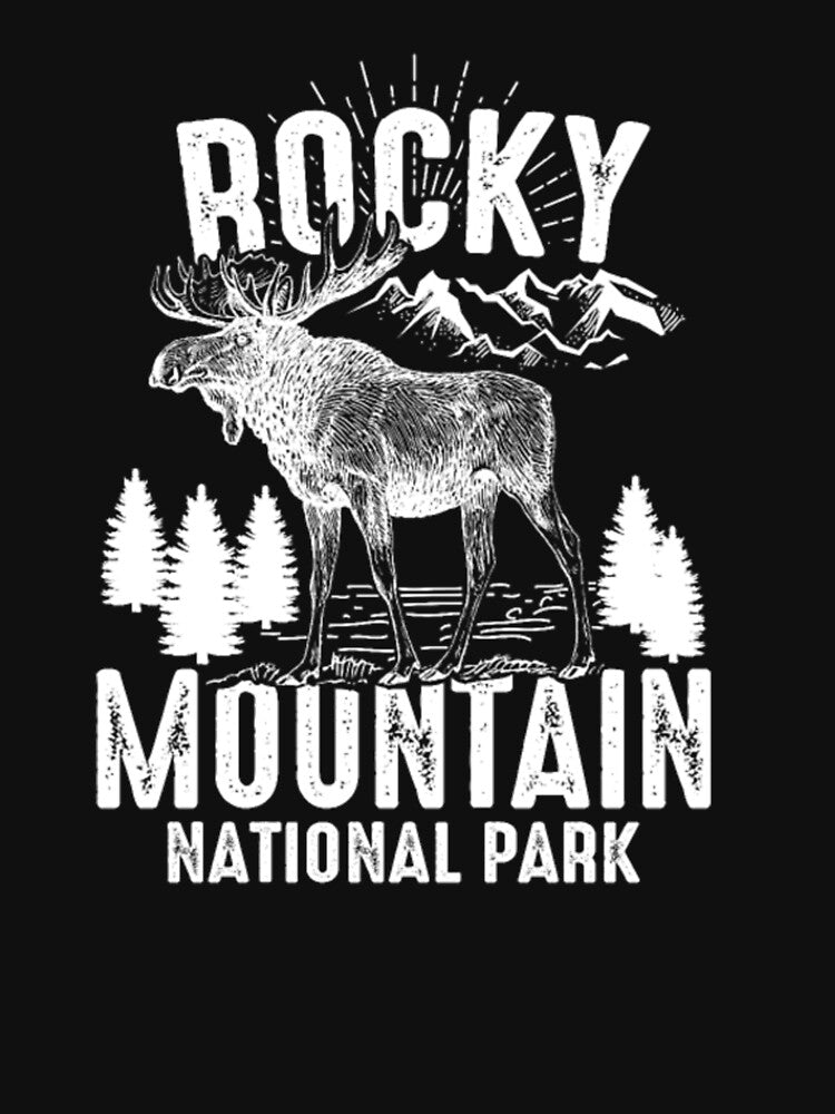 Rocky Mountain National Park Moose Gift Tshirt by Clavitaps