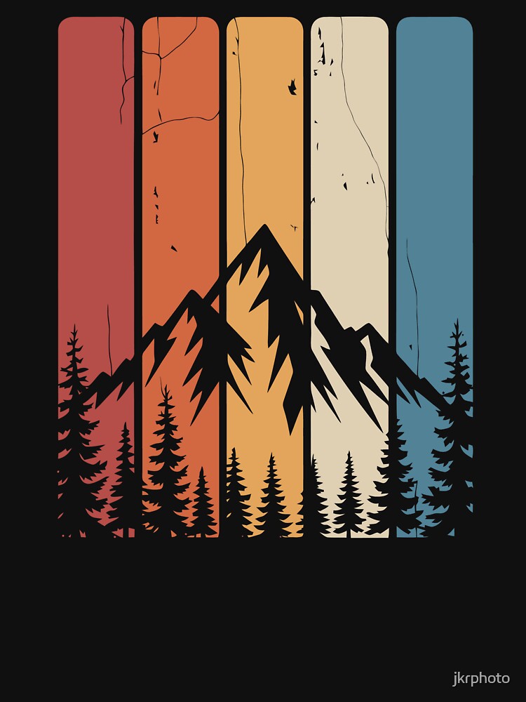 Retro Mountain Silhouette by jkrphoto