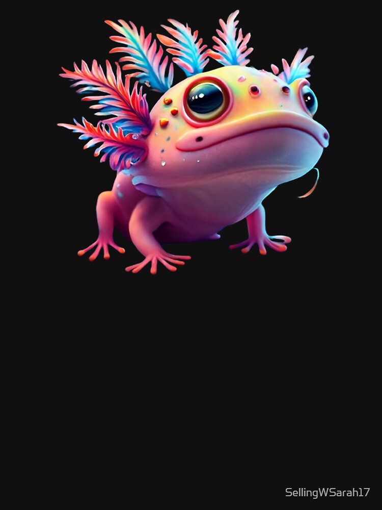 Vibrant Axolotl Illustration – Colorful Amphibian Art by SellingWSarah17