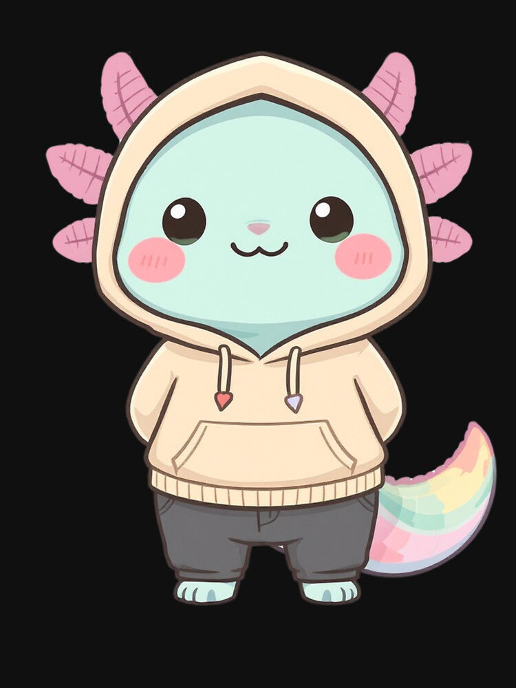 Cute Calm Axolotl – Minimal Cozy Aesthetic Bestseller Illustration by ColorSplash123