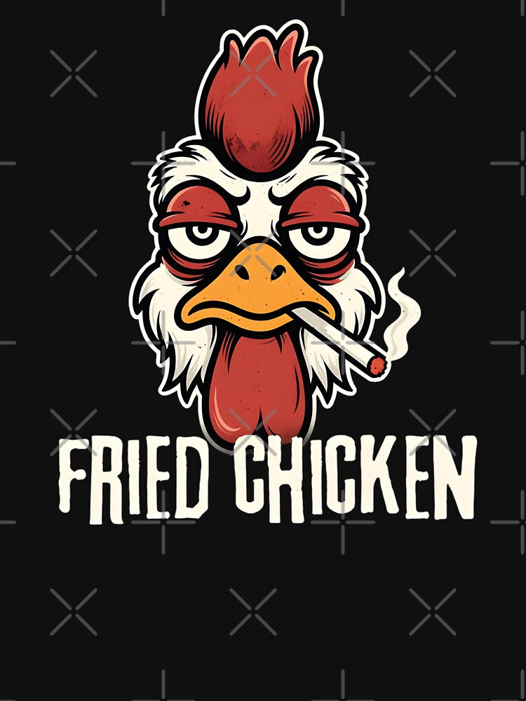 Smokin' Fried Chicken Retro Cartoon Mascot by TshirtsOnline-