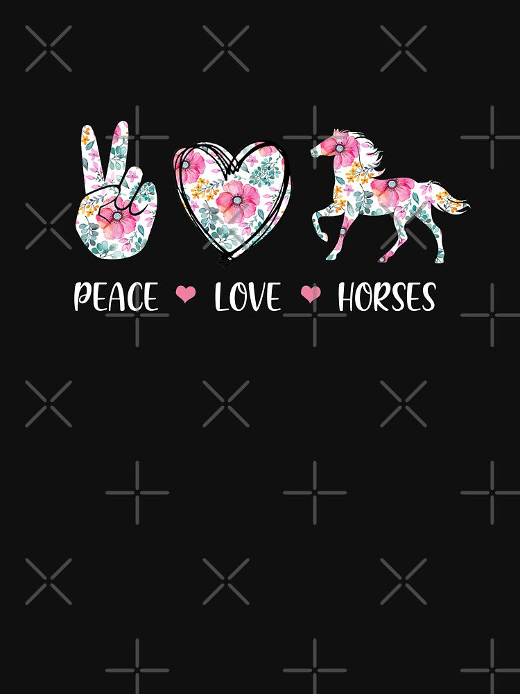 Peace Love Horses Cute Horse Lover Women Teen Girls by Kayla Alice Mooney