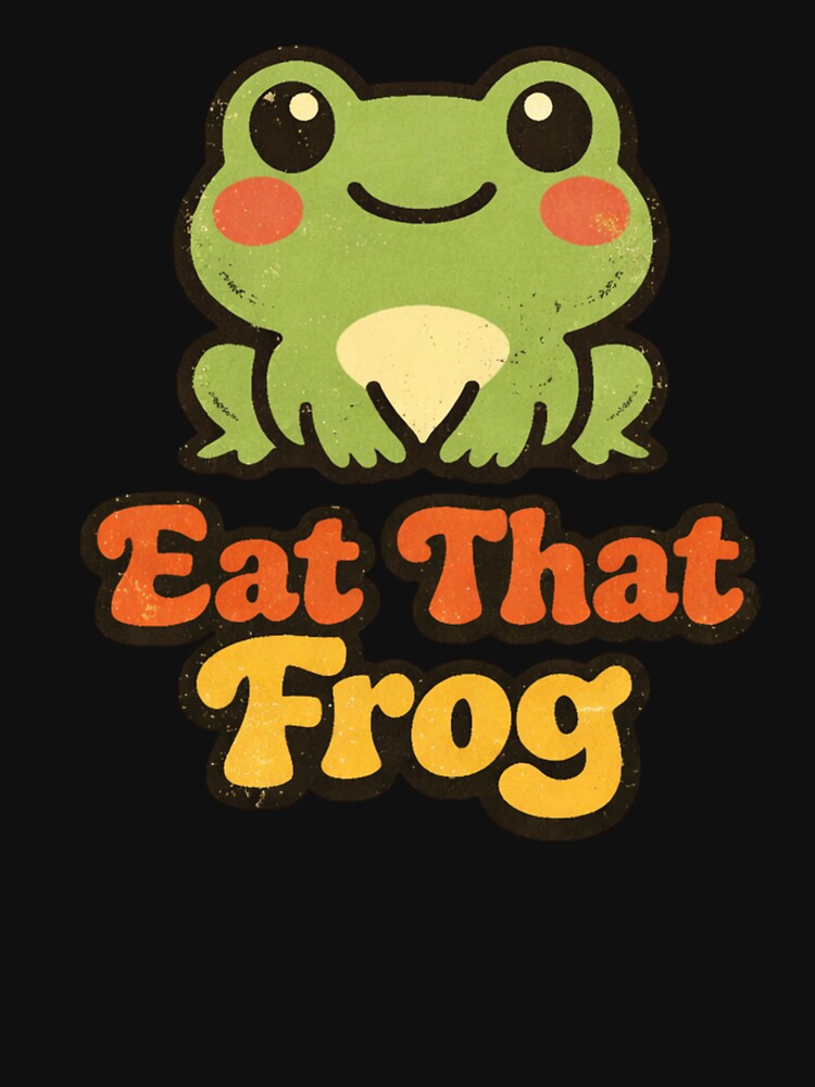 Eat That Frog Retro Frog Motivational Vintage Cartoon by AMICO77