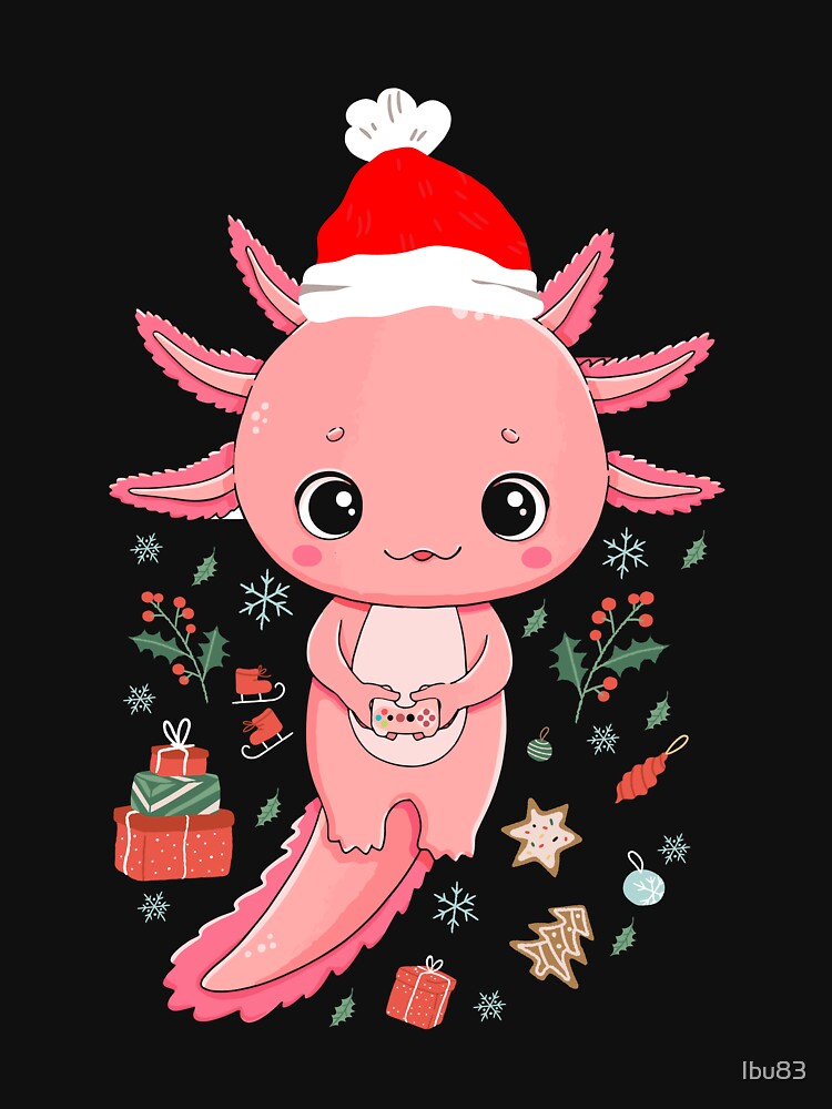 Axolotl Santa Hat Gaming Gamelotl Anime christmas by Ibu83