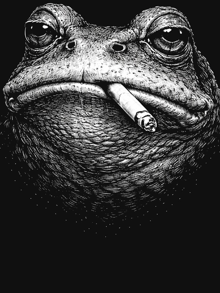 frog Smoking Cigarette Funny frog Meme by Kladhadredo