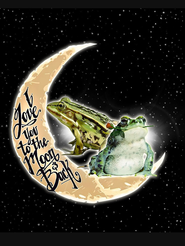Frog Love You To The Moon Black by VannaShanha