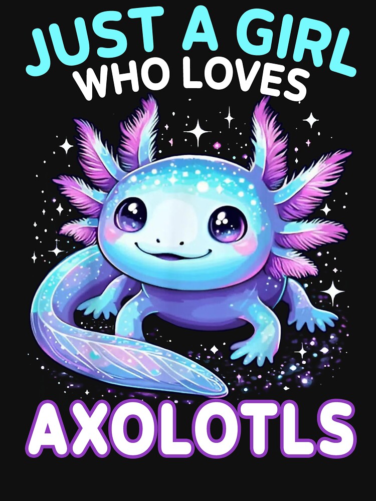 Galaxy Blue Axolotl Girl T-Shirt by LarryMBrown