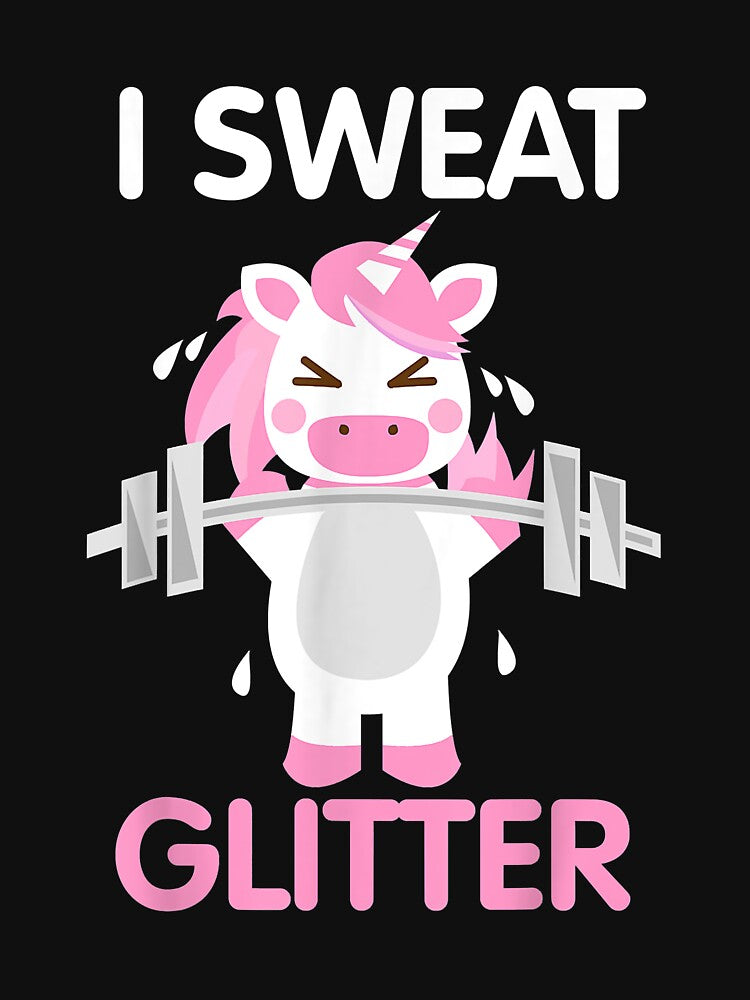 I Sweat Glitter Shirt  Cute Working Out Horse Tee Gift by doria7fjly