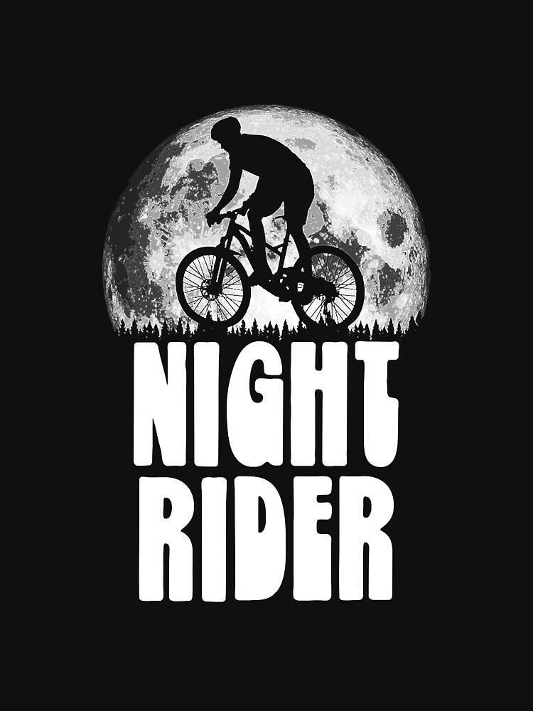 Night Rider Vintage Mountain Biking by BundlerVq