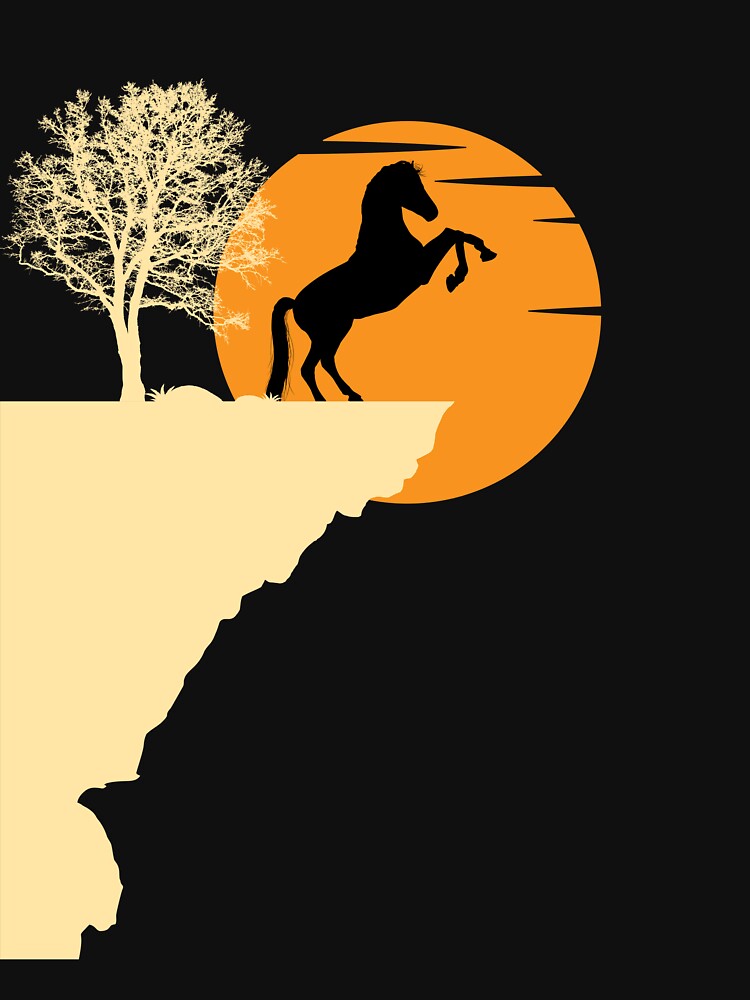 Horse Sunset Art Cute Horse Lovers Design With Sunset For Equestrian Riding by Thecitiesstore