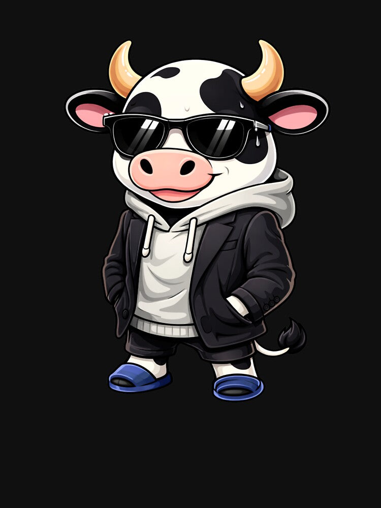 Boss Cow – Cute Chibi Cow Cartoon | Calm Alpha Work Lifestyle Design by ColorSplash123