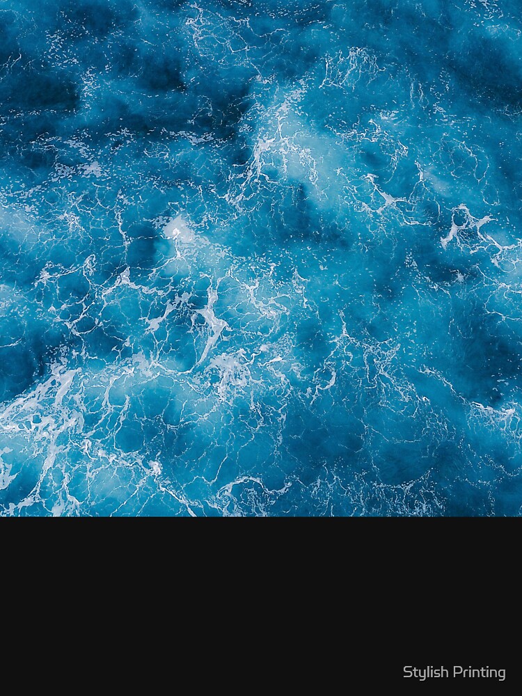 Tuquoise Blue Ocean Waves by Stylish Printing