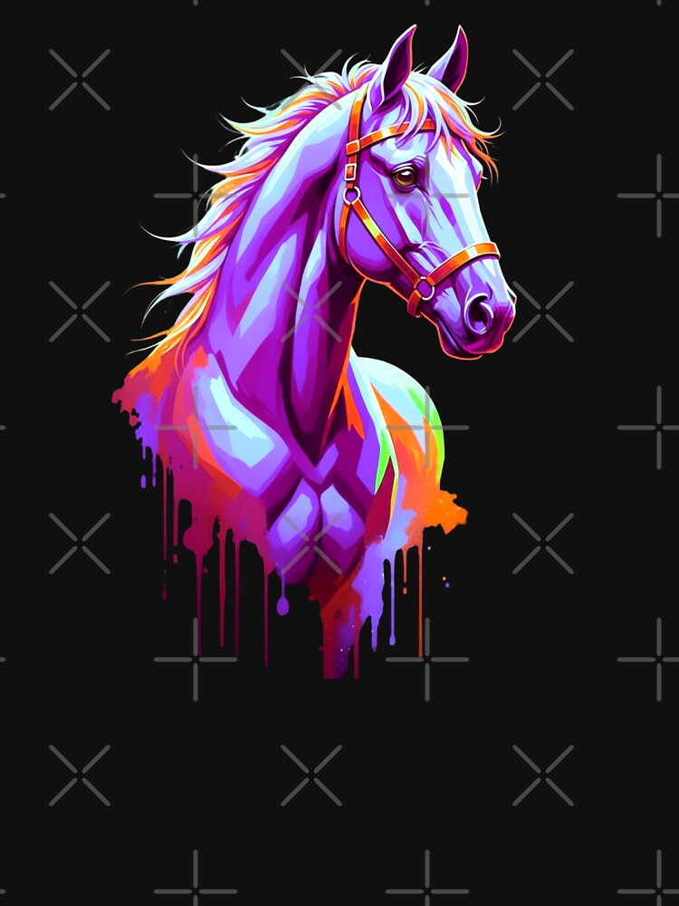 Neon Psychedelic Horse Glow Splash | Vibrant Fantasy Art by ExploreAura Studio