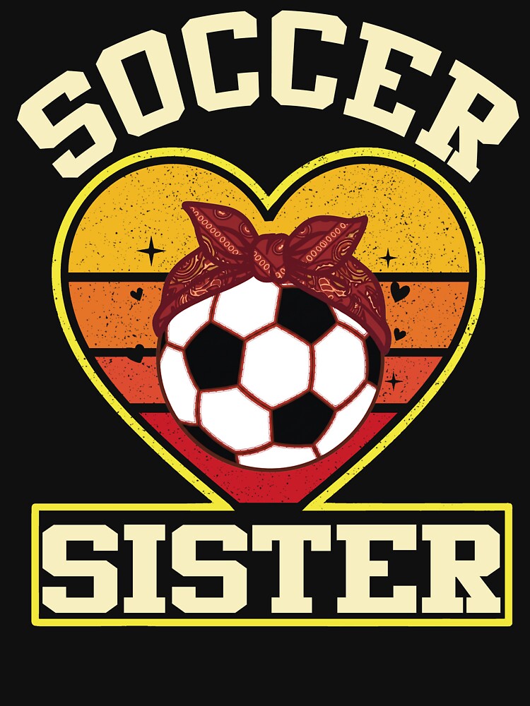 Retro Soccer Sister Heart Design by LarryMBrown