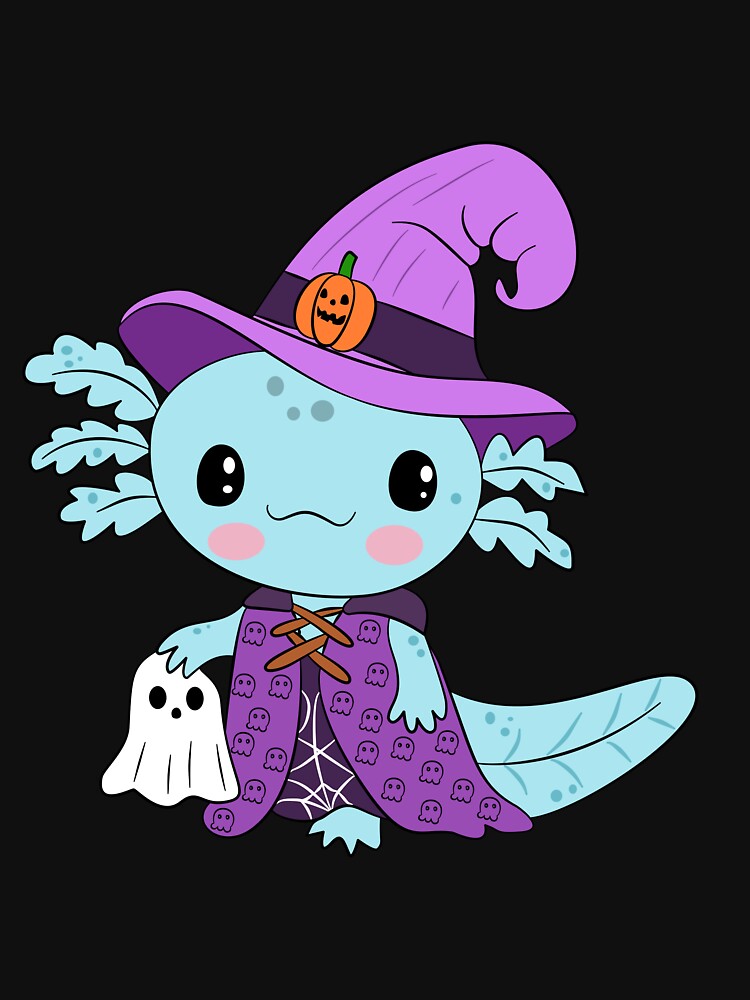 Blue axolotl Halloween by Pe.peach