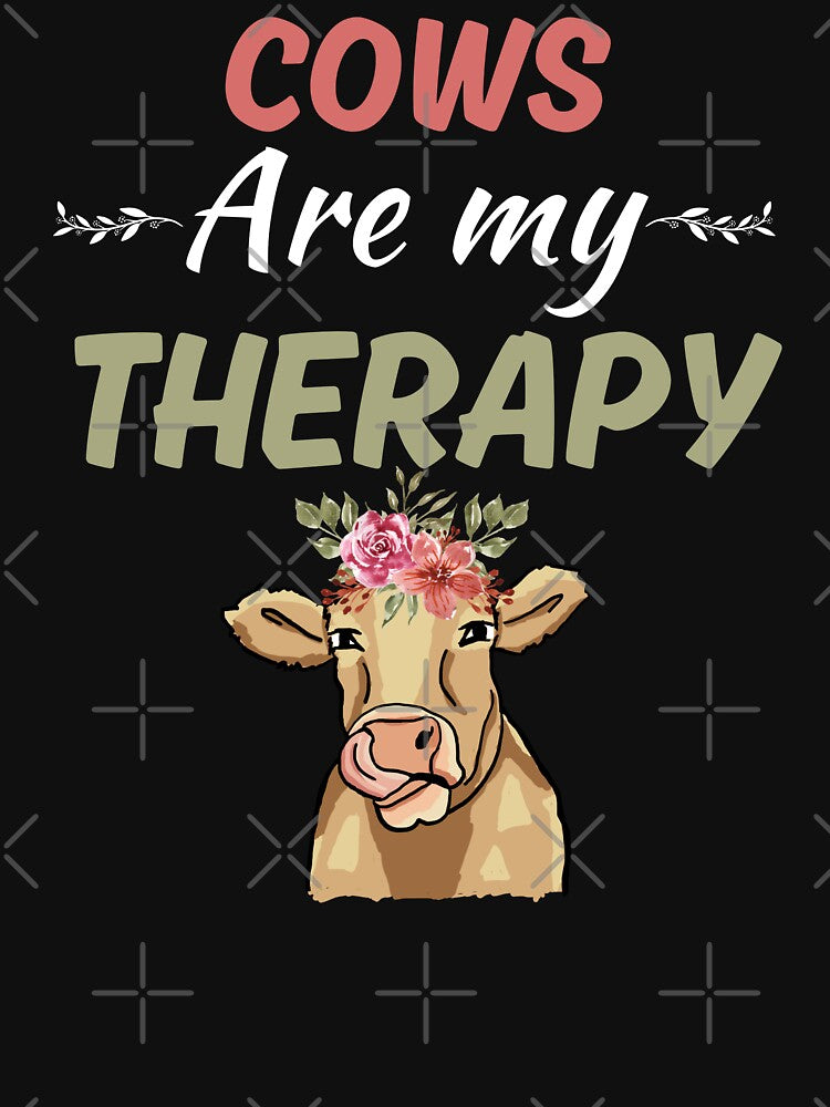 Cows are my therapy, funny cow whisperer or cow mom quotes saying by NBSStore