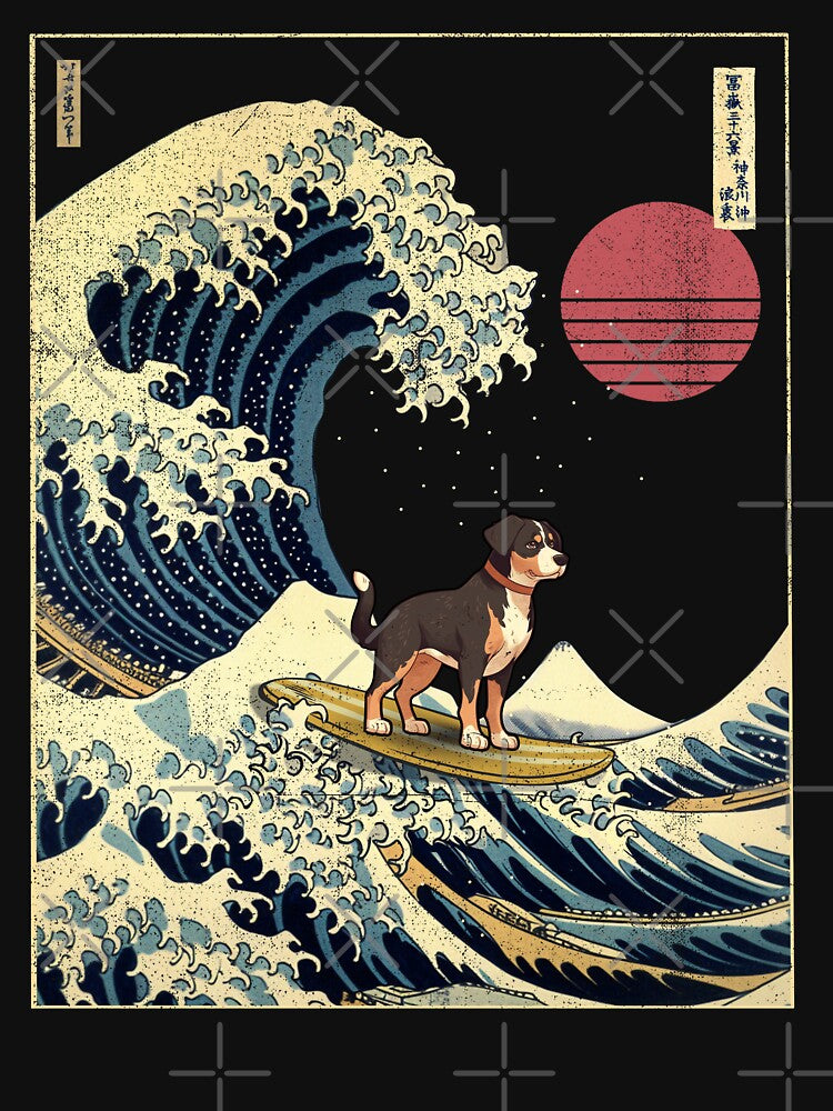 Entlebucher Mountain Kanagawa Japanese Surfing Wave by rafaeltto