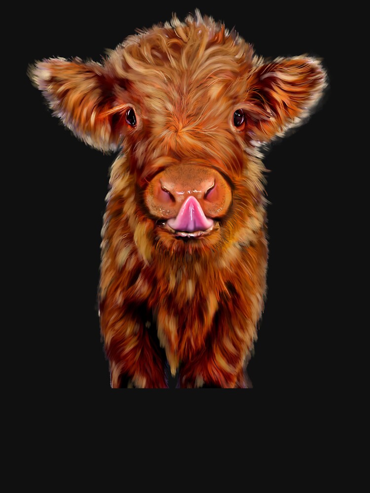 Baby Highland Cow Drawing Scottish We Coo by iPOPit
