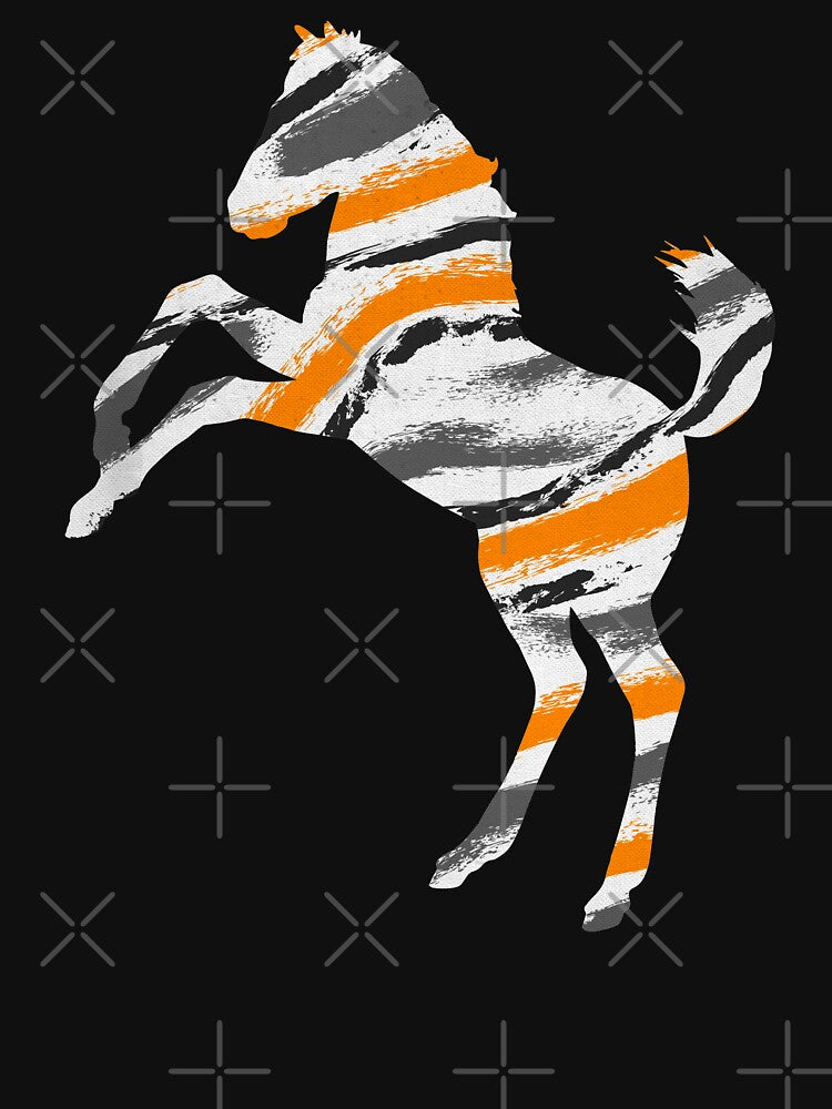 Mustang Horse Watercolor Stripes by SoccaTamam
