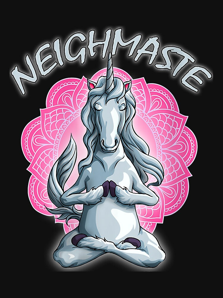 Womens Neighmaste Funny Yoga Horse Namaste Workout Unicorn Lovers V-Neck by doria7fjly
